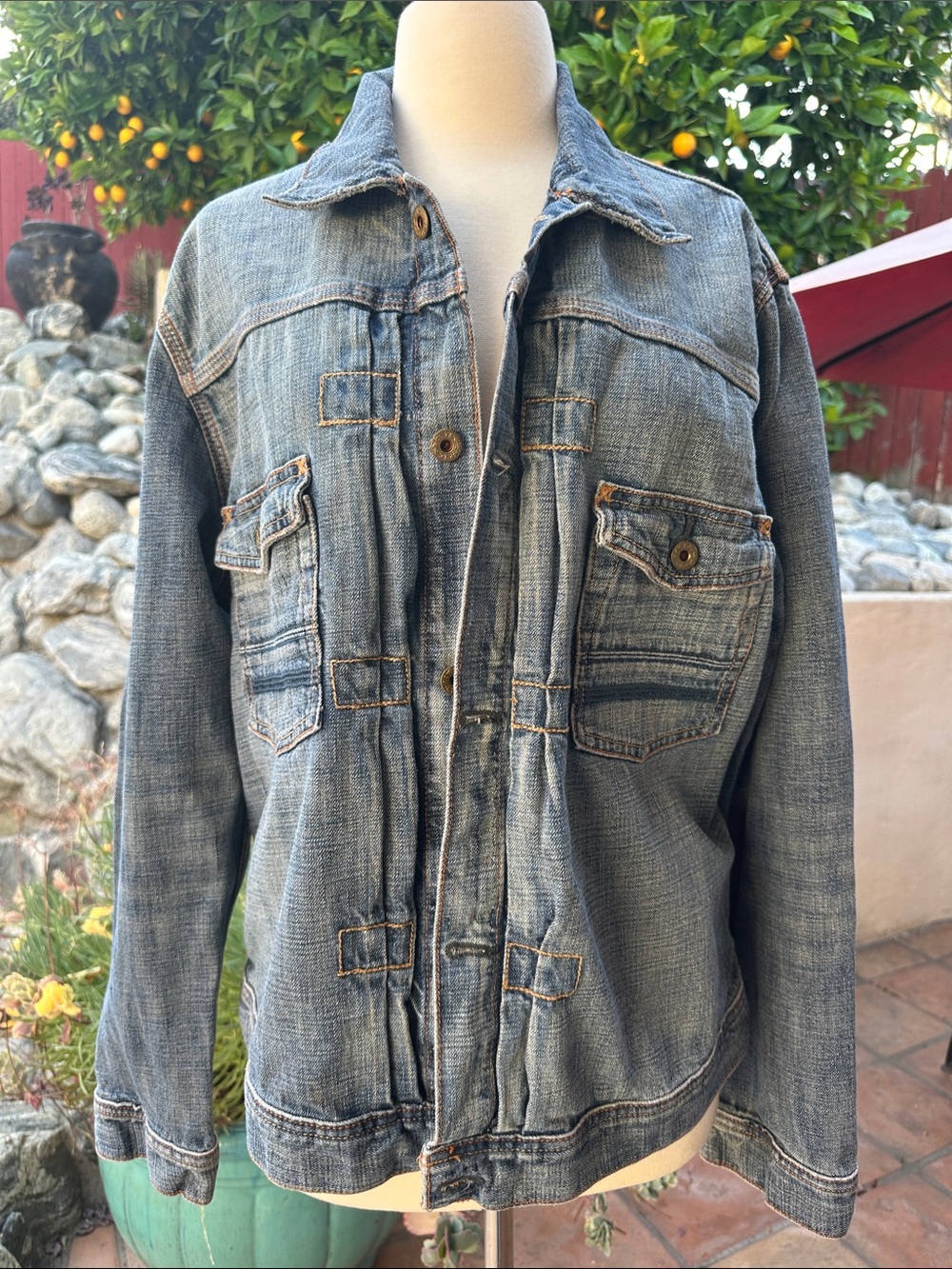 Ralph Lauren Polo Jeans Classic Washed Denim Jacket - Light Blue Size Large - Picture 4 of 14
